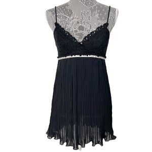 Flora by Flora Nikrooz black chemise slip nightgown. Lace overlay.  Size Medium.